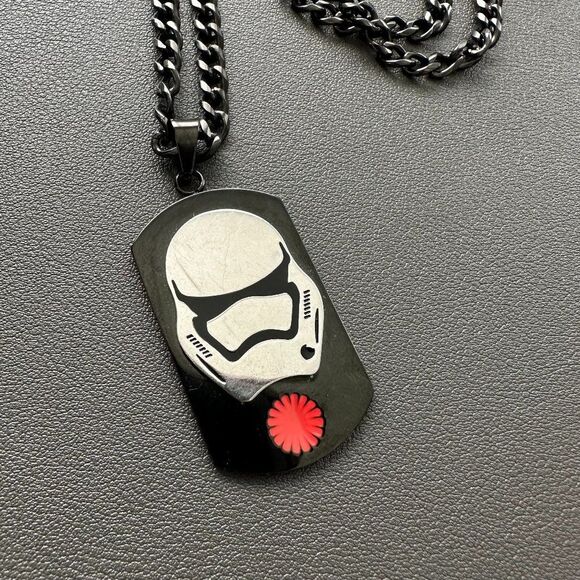 STAR WARS EPISODE 7 STORMTROOPER DOG TAG Steel Pendant Necklace w/ 22" Chain - Picture 1 of 2